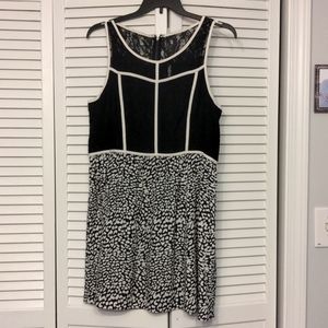 Black lace and animal print dress